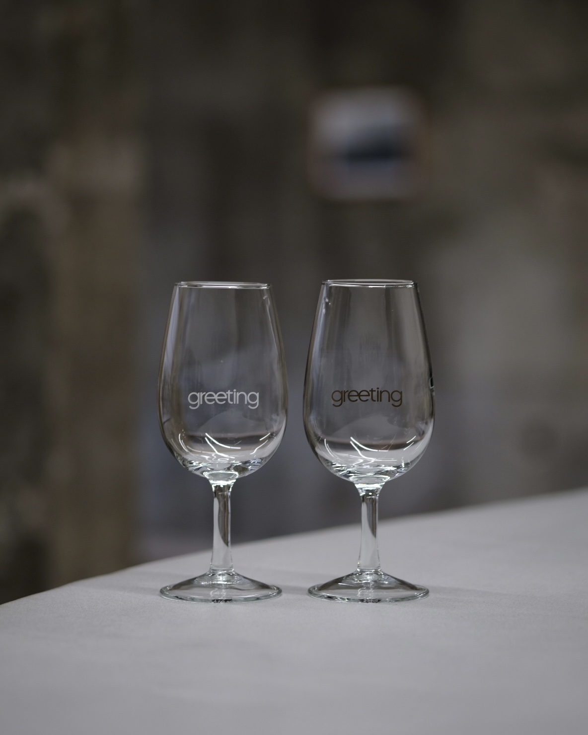 greeting Original Wine Glass